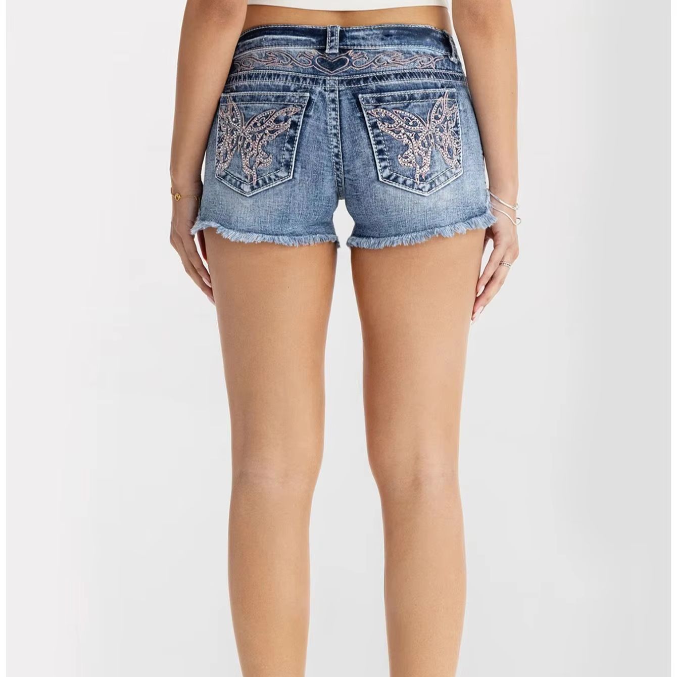 Shorts Denim Frayed - Ropa de mujer, pantalones cortos vaqueros