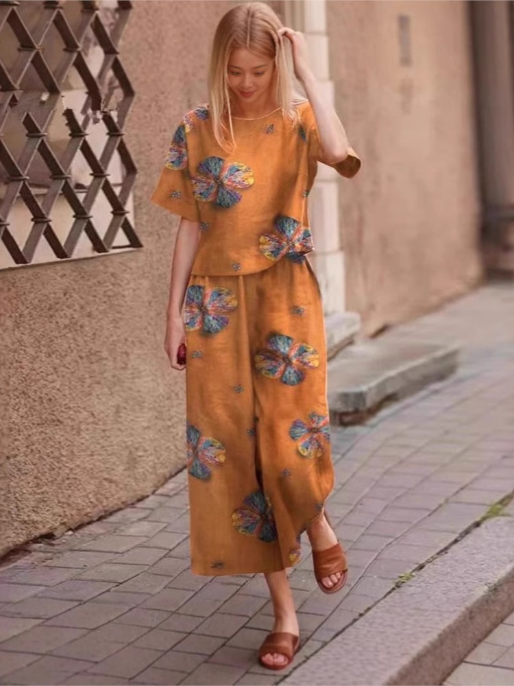 Linen Pant Wide - 2025 Primavera Verano nuevo conjunto de
