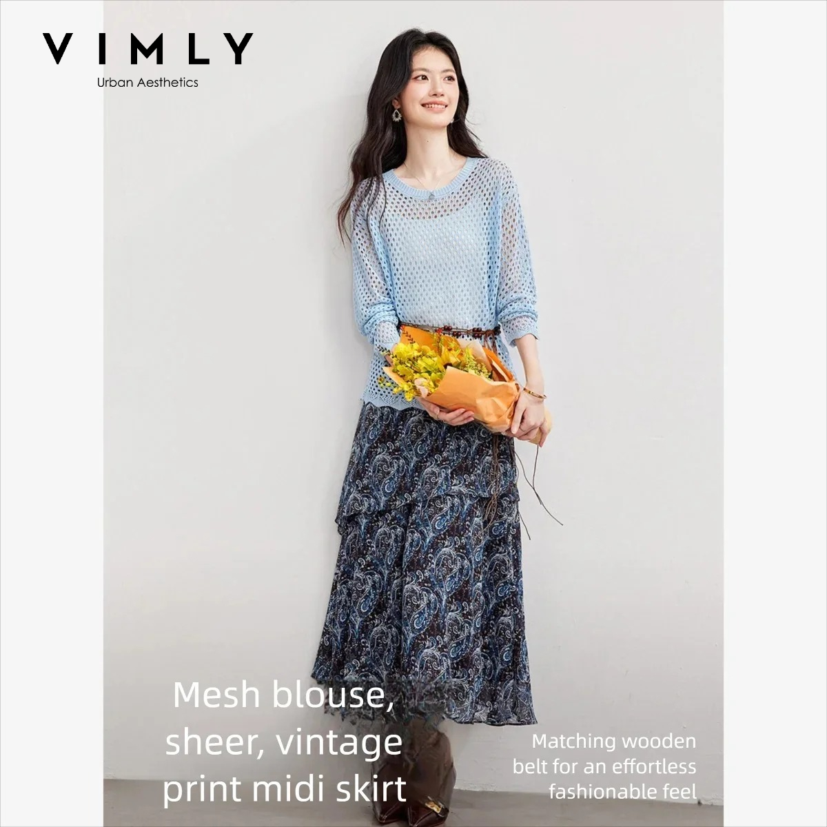 Midi Skirt Floral - Conjunto de Dos Piezas para Mujer