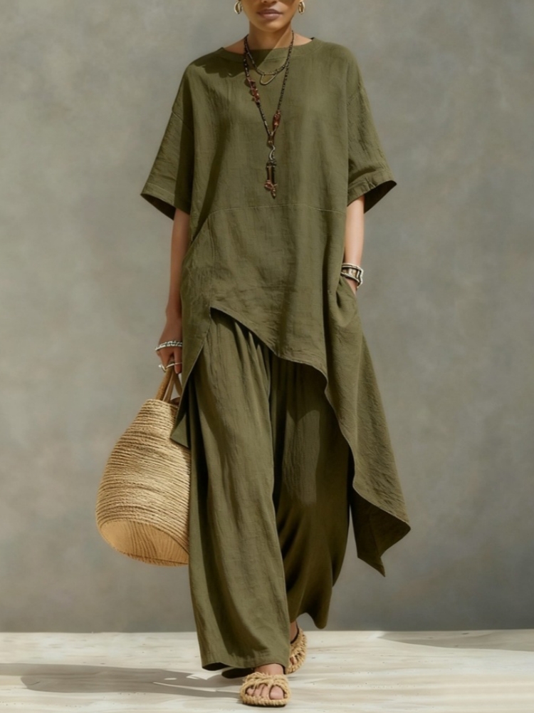 Conjuntos de Pantalones de Lin - Linen Pant Wide reseña y precio