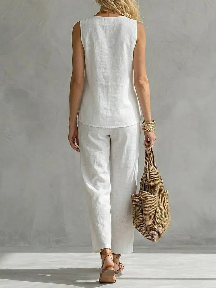 Conjunto de 2 Piezas de Lino s - Linen Pant Wide reseña y precio