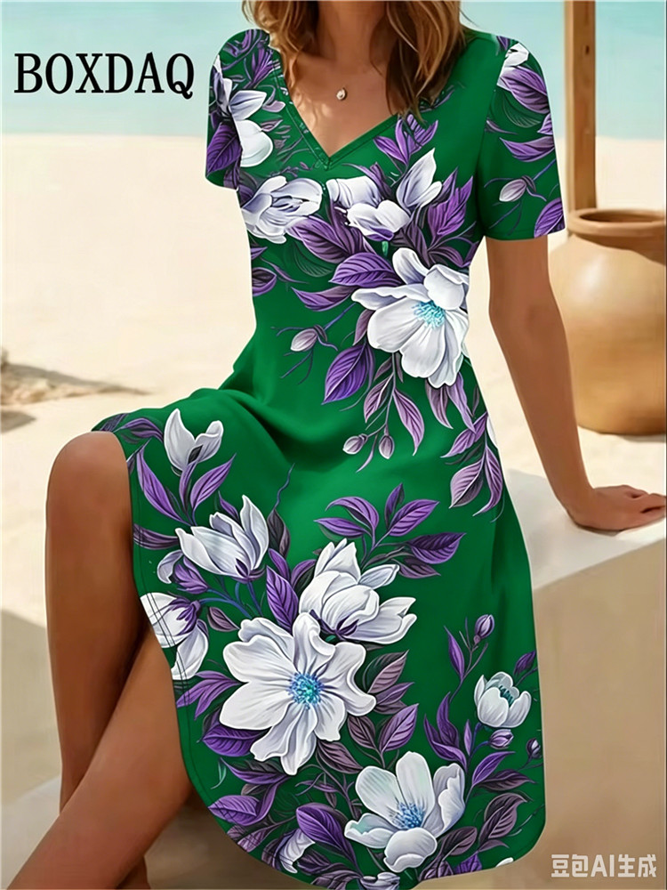 Vestidos de talla grande 6XL p - Romper Floral Print reseña y precio