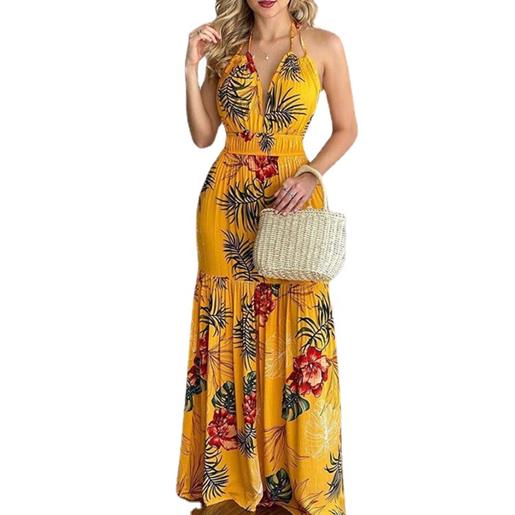 Vestido Maxi Floral Largo sin  - Maxi Dress Halter reseña y precio