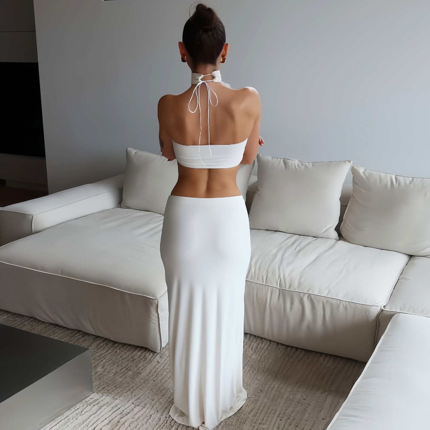 Conjunto de Vestido Maxi de Si - Maxi Dress Halter reseña y precio