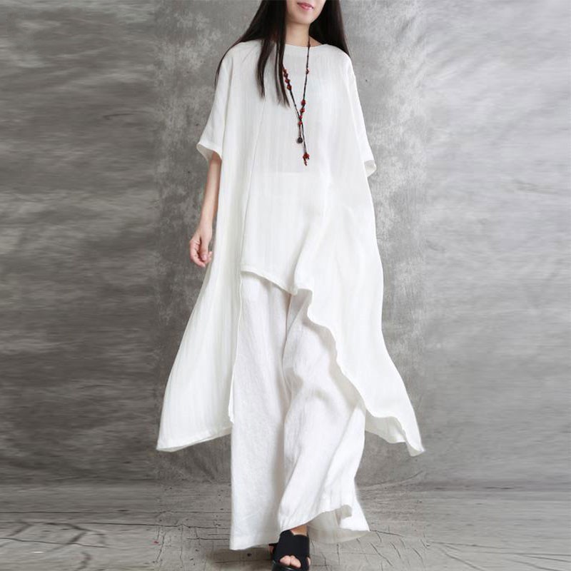 Conjunto de 2 piezas de algodó - Linen Pant Wide reseña y precio