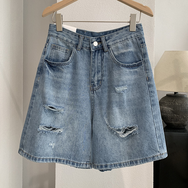 Pantalones Cortos de Mezclilla - Shorts Denim Frayed reseña y precio