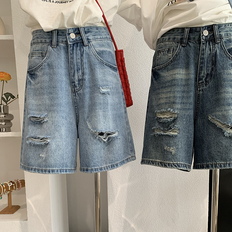 Pantalones Cortos de Mezclilla - Shorts Denim Frayed reseña y precio