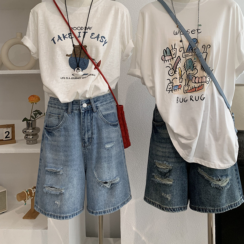 Pantalones Cortos de Mezclilla - Shorts Denim Frayed reseña y precio