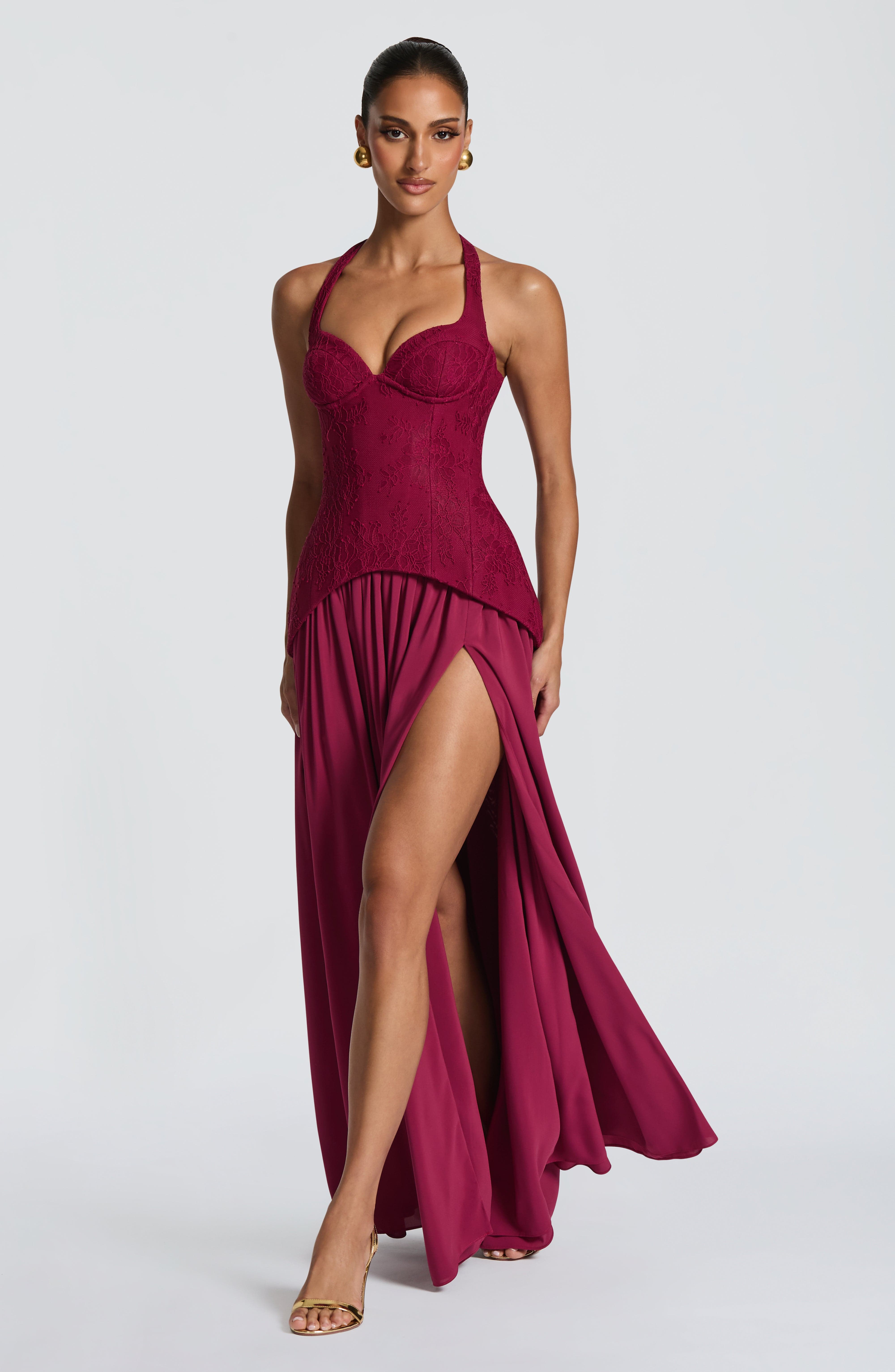 Vestido largo de encaje sin es - Maxi Dress Halter reseña y precio