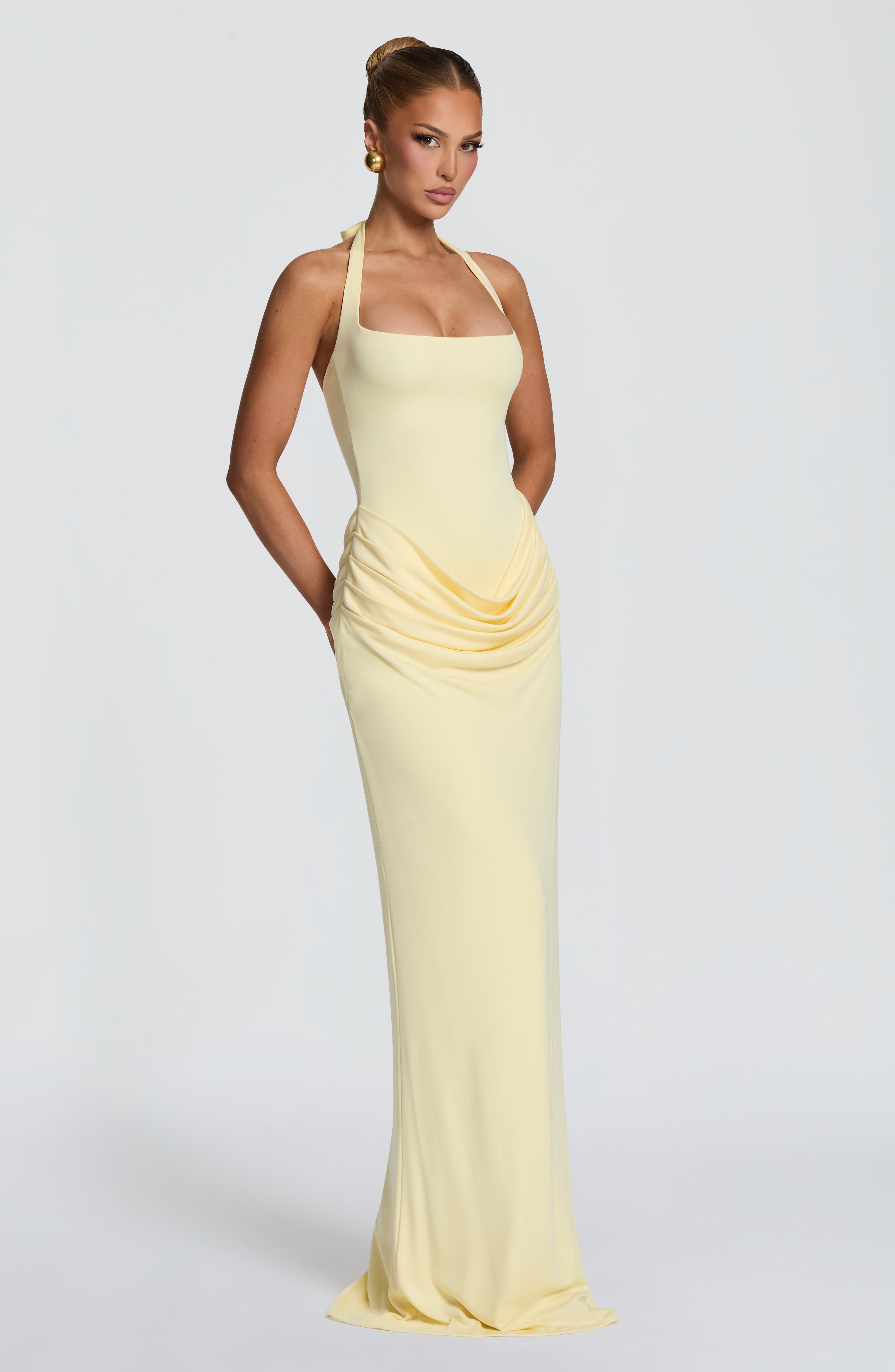 Vestido largo maxi halter con  - Maxi Dress Halter reseña y precio